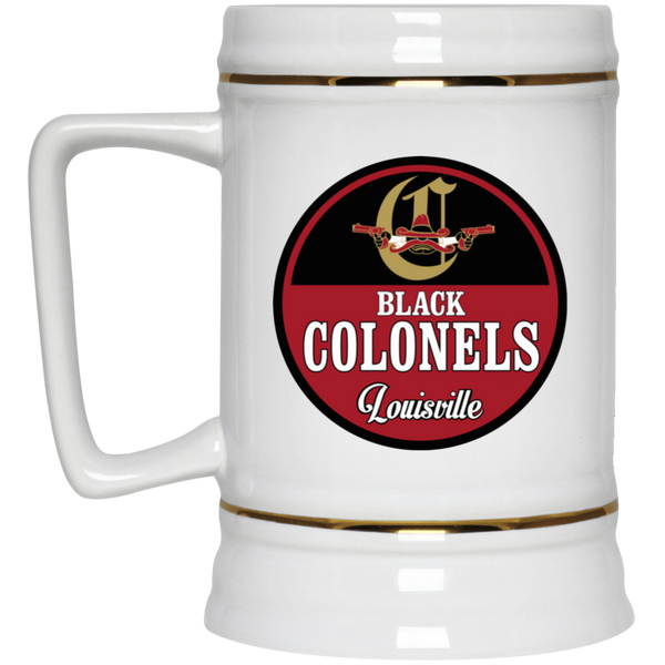 Louisville Black Colonels Beer Stein Mug Ceramic 22 Oz. Capacity Negro Leagues Baseball team color White