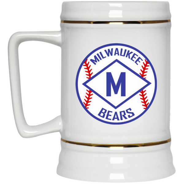 Milwaukee Bears Beer Stein Mug Ceramic 22 Oz. Capacity Negro Leagues Baseball color White