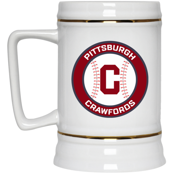 Pittsburgh Crawfords Beer Stein Mug Ceramic 22 Oz. Capacity Negro Leagues Baseball team color White