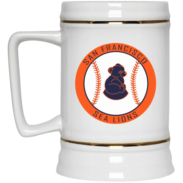 San Francisco Sea Lions Ceramic Beer Stein Mug 22 Oz. Capacity Negro Leagues Baseball color White