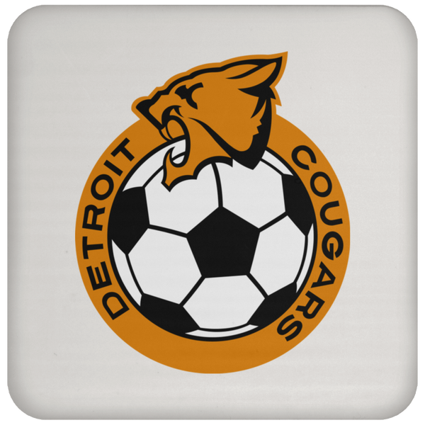 Detroit Cougars NASL Soccer Team Drink Coaster Pad color White