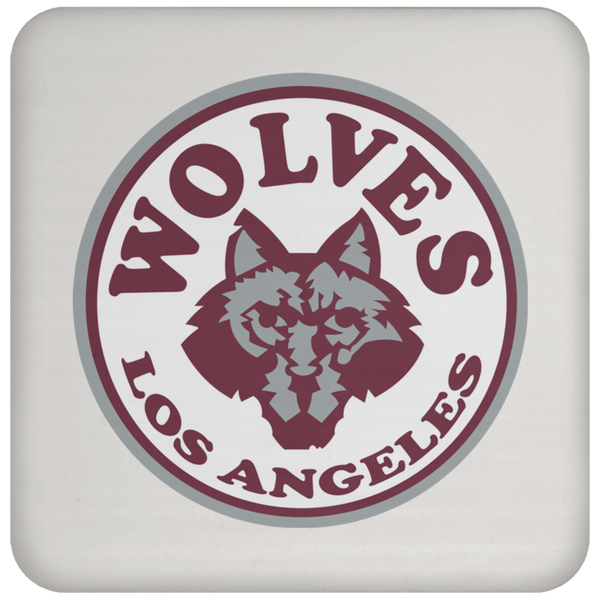 Los Angeles Wolves NASL Soccer Team Drink Coaster Pad color White