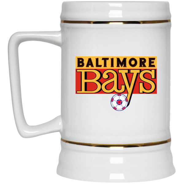 Baltimore Bays NASL Soccer Beer Stein Mug 22 Oz. Capacity color White