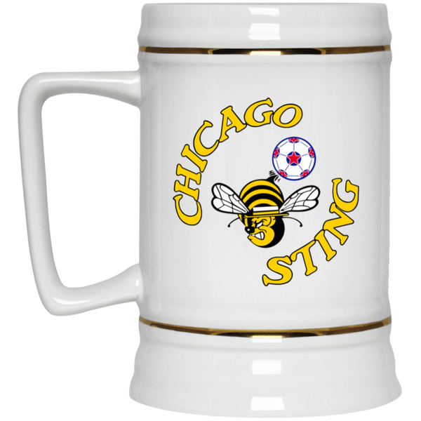 Chicago Sting NASL Soccer Team Beer Mug Stein Drinkware 22 Oz. Capacity color White