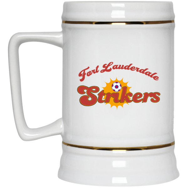 Fort Lauderdale Strikers NASL Soccer Team Beer Mug Stein Drinkware 22 Oz. Capacity color White