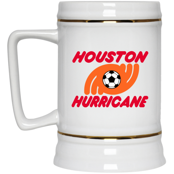Houston Hurricane NASL Soccer Team Ceramic Beer Stein Mug 22 Oz. Capacity color White