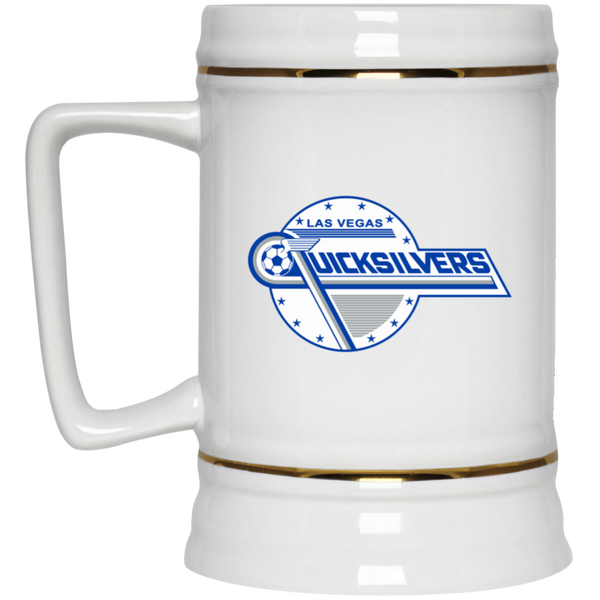 Las Vegas Quicksilvers NASL Soccer Team Beer Mug Stein Drinkware 22 Oz. Capacity color White