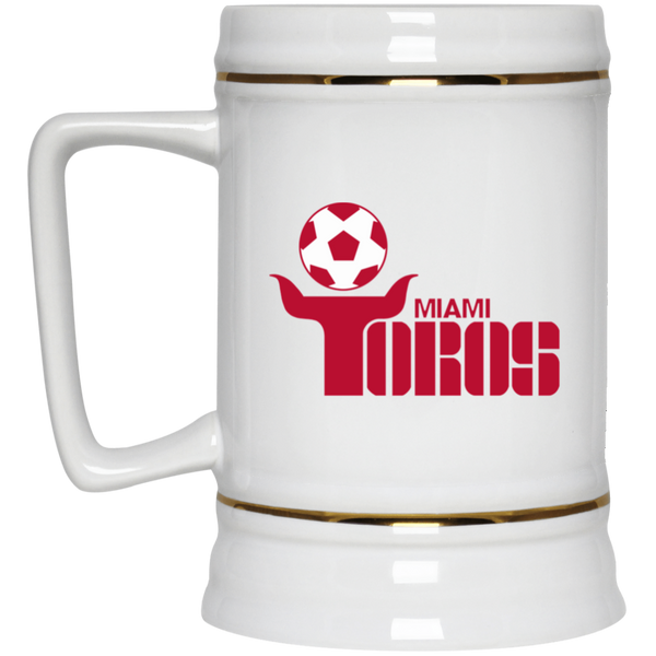 Miami Toros NASL Soccer Team Ceramic Beer Stein Mug 22 Oz. Capacity color White