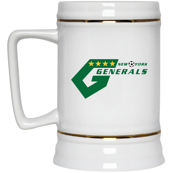 New York Generals NASL Soccer Beer Stein Mug 22 Oz. Capacity color White