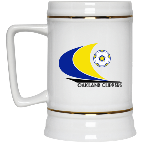 Oakland Clippers NASL Soccer Beer Stein Mug 22 Oz. Capacity color White