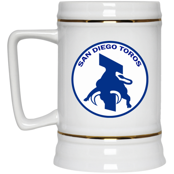 San Diego Toros NASL Soccer Team Ceramic Beer Stein Mug 22 Oz. Capacity color White