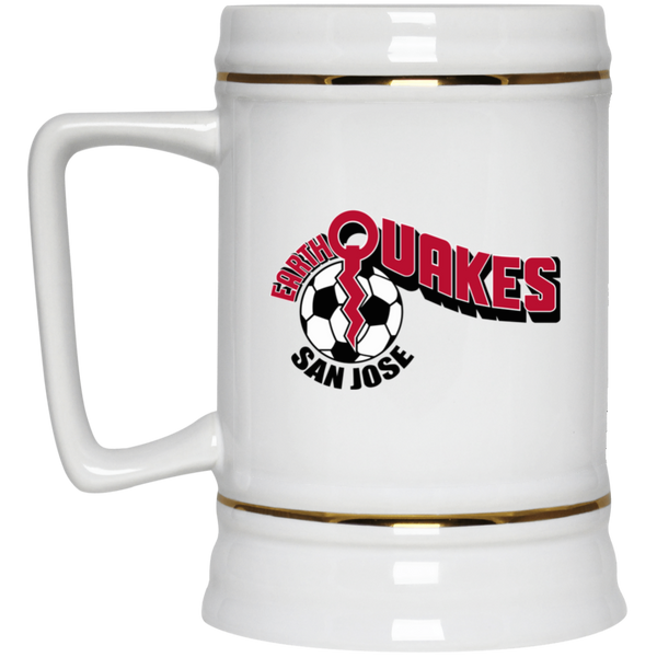 San Jose Earthquakes NASL Soccer Beer Stein Mug 22 Oz. Capacity color White