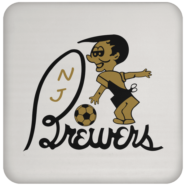 New Jersey Brewers Team Drink Coaster Table Pad ASL Soccer Team color White