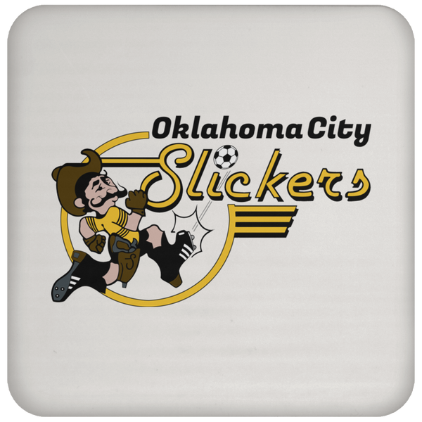 Oklahoma City Slickers Team Drink Coaster Table Pad ASL Soccer Team color White