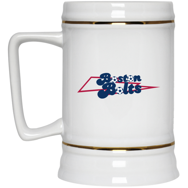 Boston Bolts Beer Stein Ceramic 22 Oz. Capacity Ceramic ASL Soccer Team color White