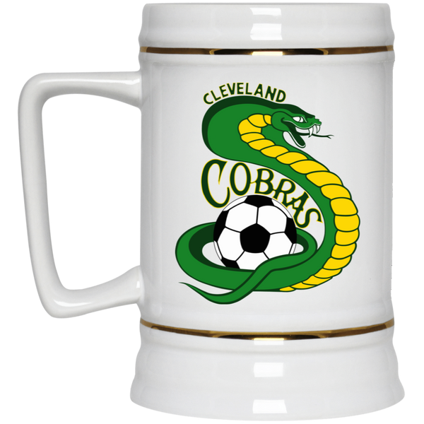 Cleveland Cobras Beer Stein Ceramic 22 Oz. Capacity ASL Soccer Team color White