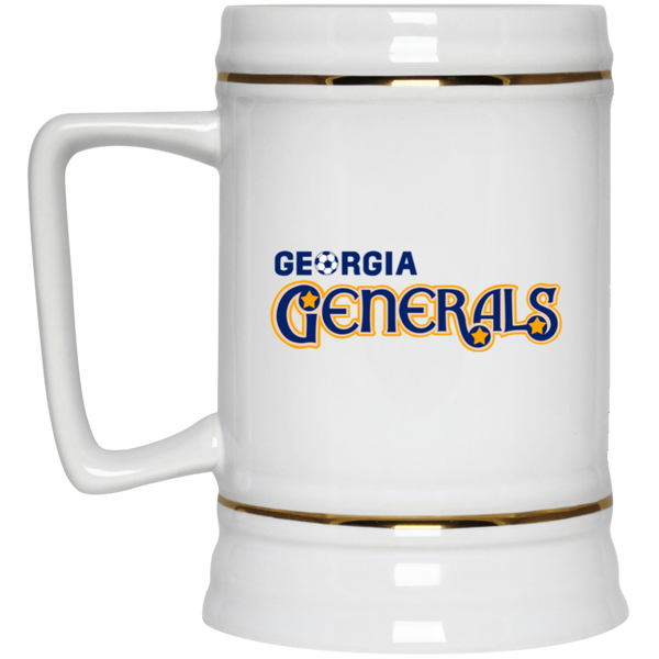 Georgia Generals Beer Mug Stein Ceramic 22 Oz. Capacity ASL Soccer Team color White