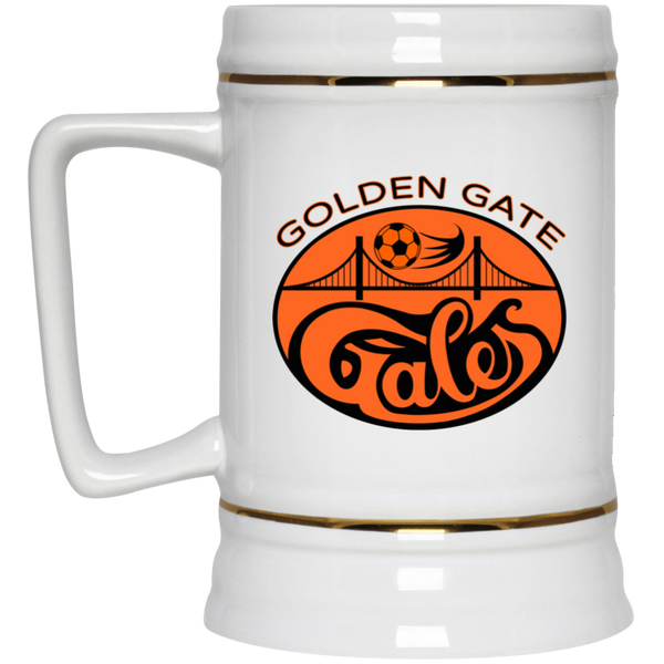 Golden Gate Gales Beer Mug Stein Ceramic 22 Oz. Capacity ASL Soccer Team color White