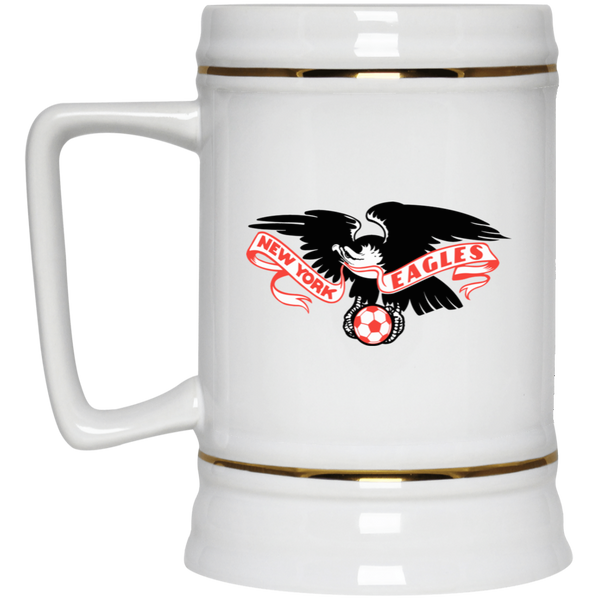 New York Eagles Beer Stein Mug Ceramic 22 Oz. Capacity ASL Soccer Team color White