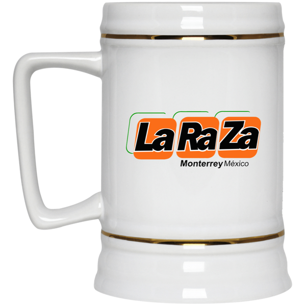 Monterrey La Raza Beer Mug Stein Ceramic 22 Oz. Capacity MISL Soccer Team color White