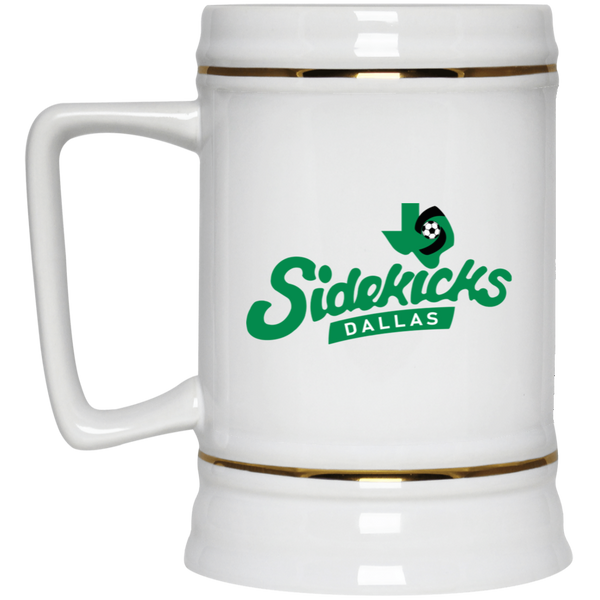 Dallas Sidekicks Beer Mug Stein Ceramic 22 Oz. Capacity MISL Soccer Team color White