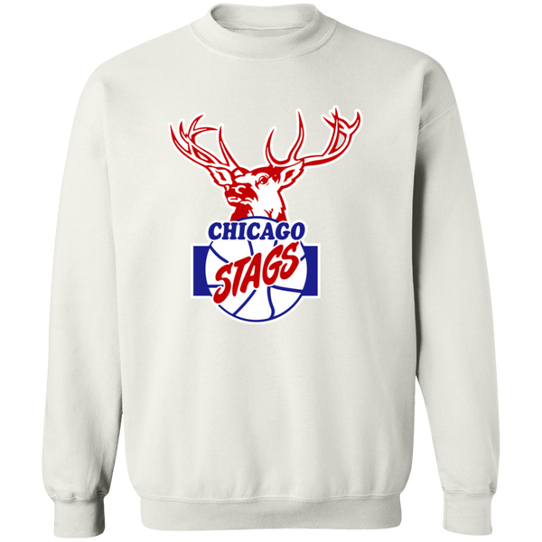 Chicago Stags Sweatshirt Classic Crewneck NBA Basketball color White