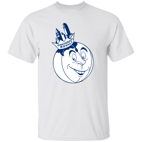 Cincinnati Royals T-shirt Tee Short Sleeve Cotton Shirt NBA Basketball Team Logo color White