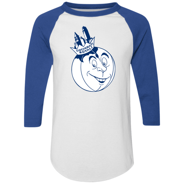 Cincinnati Royals Raglan Shirt 3/4 Sleeve NBA Basketball Team color White/Royal Blue