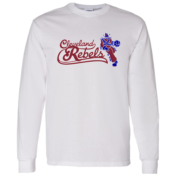 Cleveland Rebels NBA Long Sleeve Shirt Classic National Basketball Association Team color White