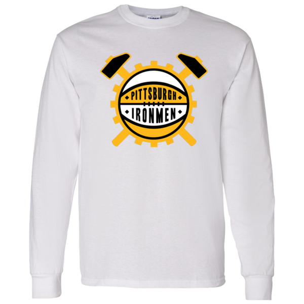Pittsburgh Ironmen NBA Long Sleeve Shirt Classic National Basketball Association Team color White