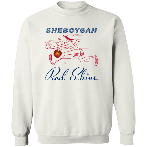 Sheboygan Redskins Crewneck Pullover Sweatshirt NBA Basketball Team color White