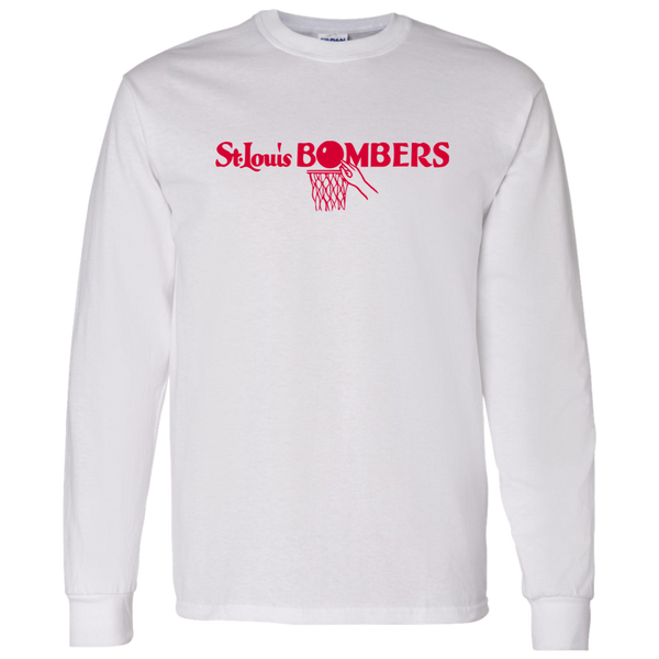 St. Louis Bombers NBA Long Sleeve Shirt Classic National Basketball Association Team color White