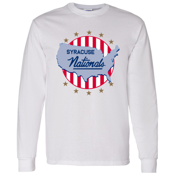 Syracuse Nationals NBA Long Sleeve Shirt National Basketball Association Team color White