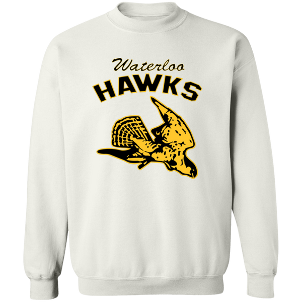 Waterloo Hawks Crewneck Pullover Sweatshirt NBA Basketball Team color White