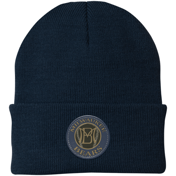 Milwaukee Bears Knit Beanie Cap Negro Leagues Baseball Team color Navy
