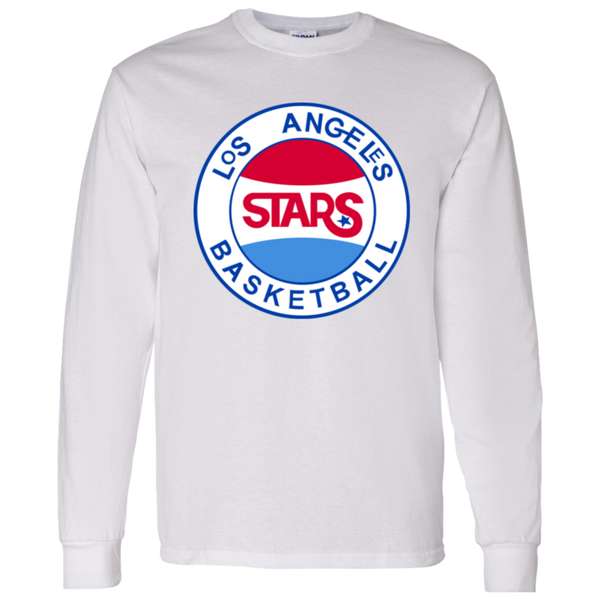 Los Angeles Stars ABA Long Sleeve Shirt Classic American Basketball Association Team color White