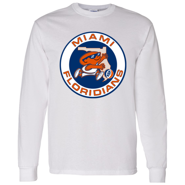 Miami Floridians ABA Long Sleeve Shirt Classic American Basketball Association Team color White