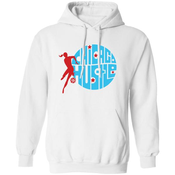 Chicago Hustle WBL Hoodie Pullover Womens Pro Basketball Team color White