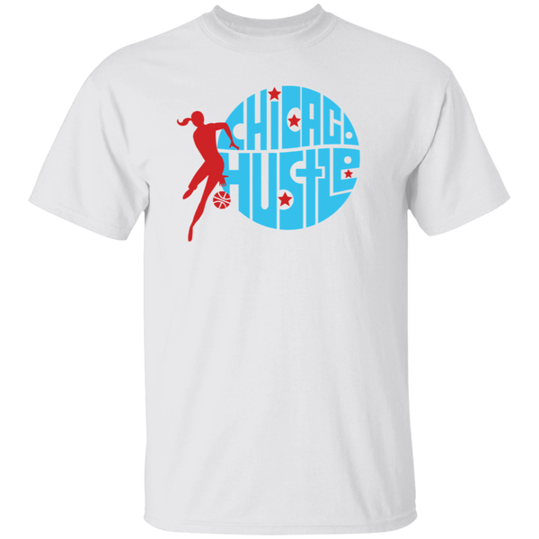 Chicago Hustle Tee Shirt Short Sleeve Cotton Womens Pro Basketball League Team color White