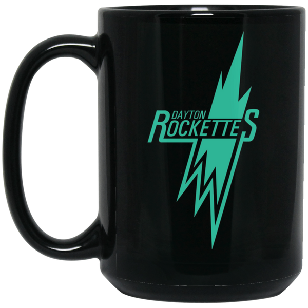 Dayton Rockettes WBL Mug Black Ceramic 15 oz. Women's Pro Basketball League Team
