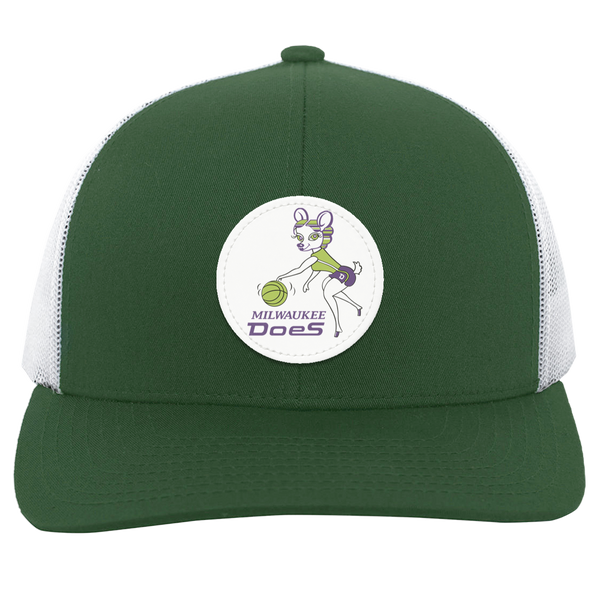 Milwaukee Does WBL Womens Pro Basketball League Team Trucker Cap color Dark Green/White