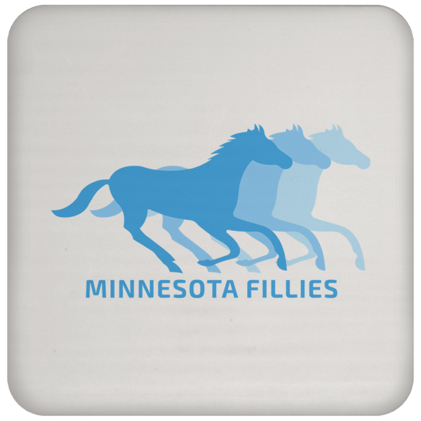 Minnesota Fillies WBL Drink Coaster Table Pad Women's Pro Basketball League Team color White