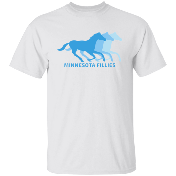Minnesota Fillies T-shirt Cotton WBL Womens Pro Basketball Team Tee color White