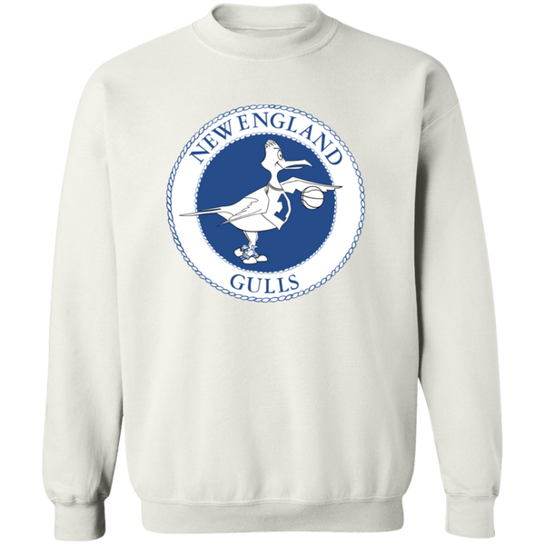 New England Gulls WBL Sweatshirt Crewneck Pullover Womens Professional Basketball Team color White