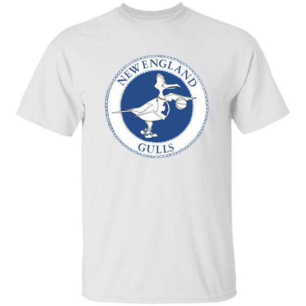 New England Gulls T-shirt Cotton WBL Womens Pro Basketball Team Tee color White