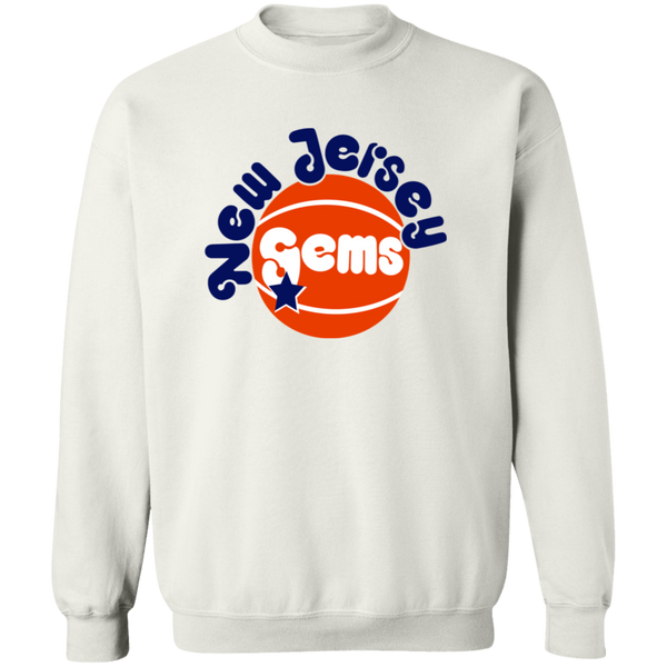 New Jersey Gems WBL Sweatshirt Crewneck Pullover Womens Professional Basketball Team color White