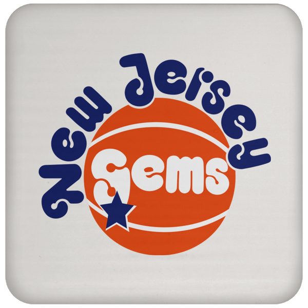 New Jersey Gems WBL Drink Coaster Table Pad Women's Pro Basketball League Team color White