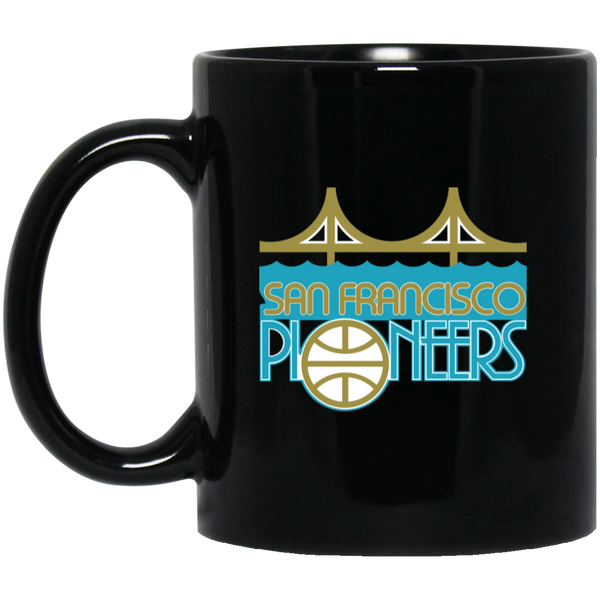 San Francisco Pioneers WBL Mug 11 oz. Ceramic Women's Pro Basketball League Team color Black