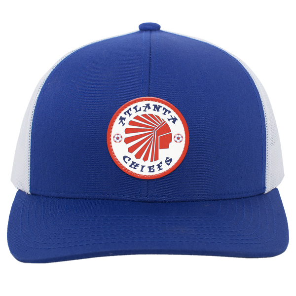 Atlanta Chiefs Trucker Snapback Cap NASL Soccer Team color Royal Blue/White