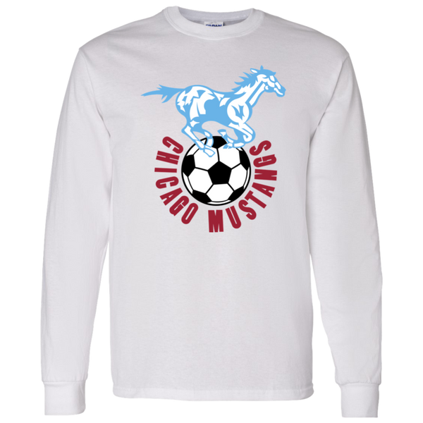 Chicago Mustangs NASL Long Sleeve Shirt North American Soccer League Team color White